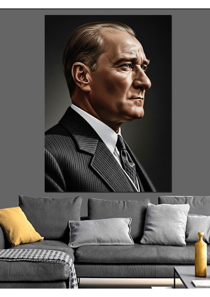Türkiye Cumhuriyeti Kurucusu Atatürk Dekoratif Kanvas - Mdf Ahşap Tablo indirimleri