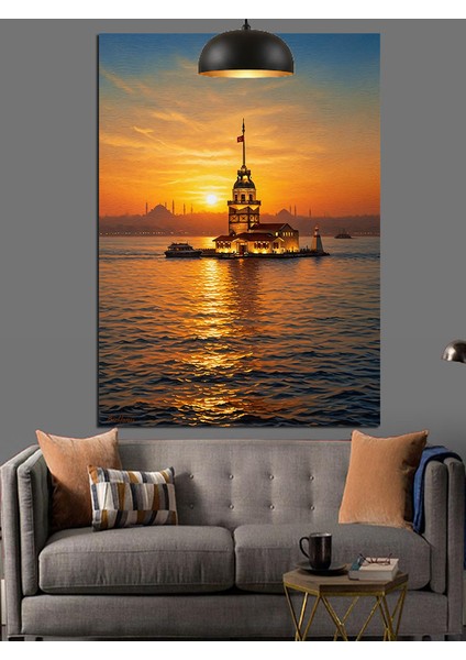 Istanbul Kız Kulesi Deniz Dekoratif Kanvas - Mdf Ahşap Tablo fiyatları