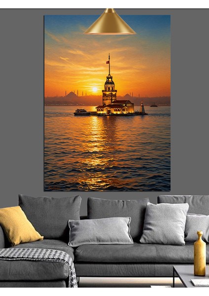 Istanbul Kız Kulesi Deniz Dekoratif Kanvas - Mdf Ahşap Tablo indirimleri