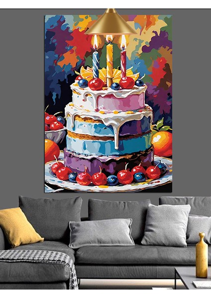 Doğum Günü Pasta Kutlaması Dekoratif Kanvas - Mdf Ahşap Tablo