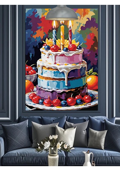 Doğum Günü Pasta Kutlaması Dekoratif Kanvas - Mdf Ahşap Tablo fiyatları