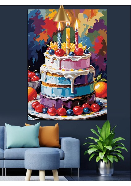 Doğum Günü Pasta Kutlaması Dekoratif Kanvas - Mdf Ahşap Tablo fırsatları