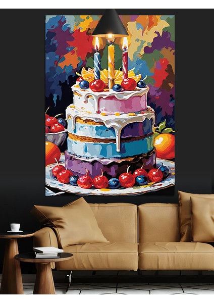 Doğum Günü Pasta Kutlaması Dekoratif Kanvas - Mdf Ahşap Tablo indirimleri