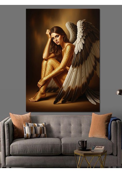 Melek Kanatları Işık Saçıyor Dekoratif Kanvas - Mdf Ahşap Tablo indirimleri