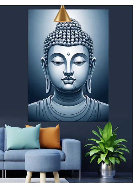 Budha Heykeli Portresi Dekoratif Kanvas - Mdf Ahşap Tablo fırsatları