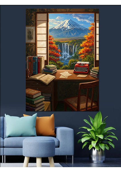 Sonbahar Pencere Manzarası Sanat Dekoratif Kanvas - Mdf Ahşap Tablo indirimleri