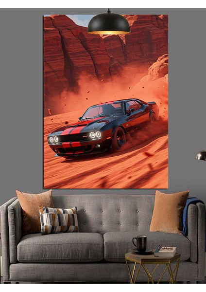 Kırmızı Siyah Spor Araba Yarış Kanyon Dekoratif Kanvas - Mdf Ahşap Tablo modelleri