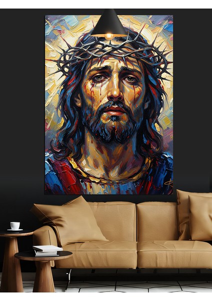 Isa Mesih Kutsal Figür Dekoratif Kanvas - Mdf Ahşap Tablo fırsatları
