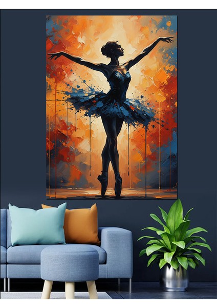 Siyah Elbiseli Bale Dansı Dekoratif Kanvas - Mdf Ahşap Tablo