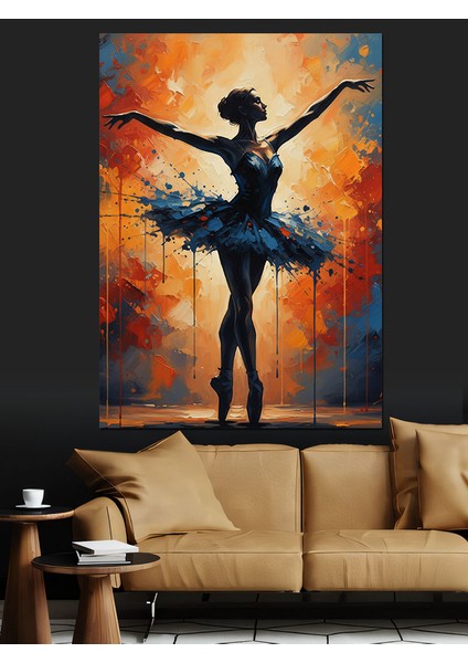 Siyah Elbiseli Bale Dansı Dekoratif Kanvas - Mdf Ahşap Tablo fiyatları