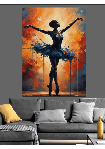 Siyah Elbiseli Bale Dansı Dekoratif Kanvas - Mdf Ahşap Tablo fırsatları