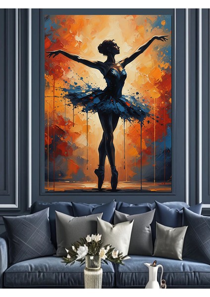 Siyah Elbiseli Bale Dansı Dekoratif Kanvas - Mdf Ahşap Tablo indirimleri
