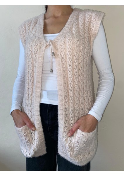 Çift Cepli Bağcıklı Yumoş Yelek