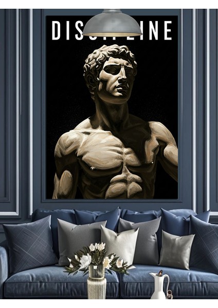 Güçlü Heykel Figür Disiplin Dekoratif Kanvas - Mdf Ahşap Tablo fiyatları