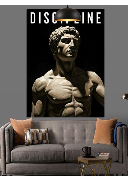 Güçlü Heykel Figür Disiplin Dekoratif Kanvas - Mdf Ahşap Tablo modelleri