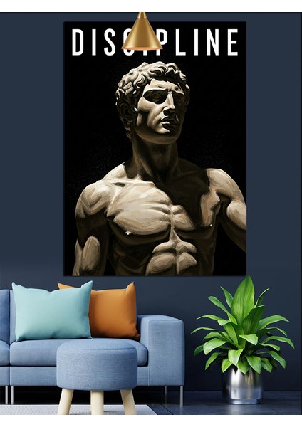 Güçlü Heykel Figür Disiplin Dekoratif Kanvas - Mdf Ahşap Tablo fırsatları