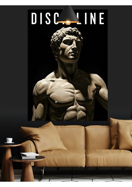 Güçlü Heykel Figür Disiplin Dekoratif Kanvas - Mdf Ahşap Tablo indirimleri