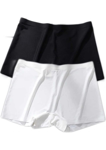 2 Adet Kadın Dikişsiz Görünmez Iz Yapmaz Mini Şort Boxer Siyah Beyaz fiyatları