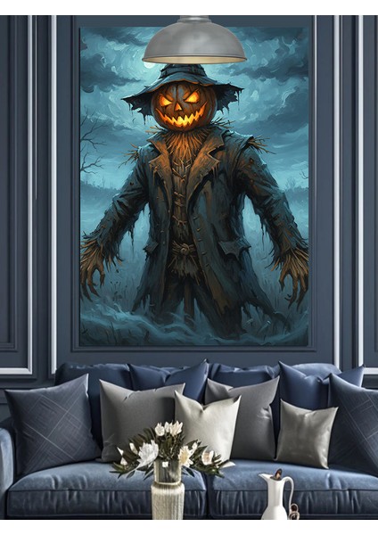 Korkunç Yüzlü Korkuluk Figürü Dekoratif Kanvas - Mdf Ahşap Tablo modelleri