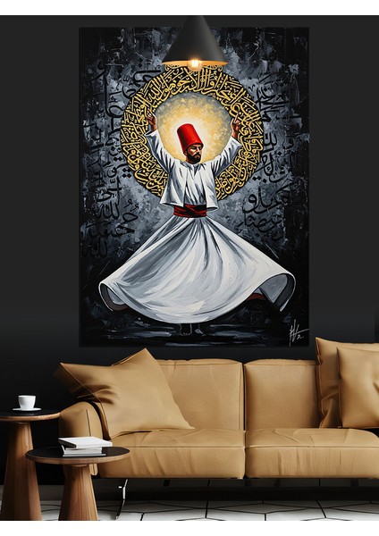 Dönen Derviş Mistik Figür Dekoratif Kanvas - Mdf Ahşap Tablo modelleri
