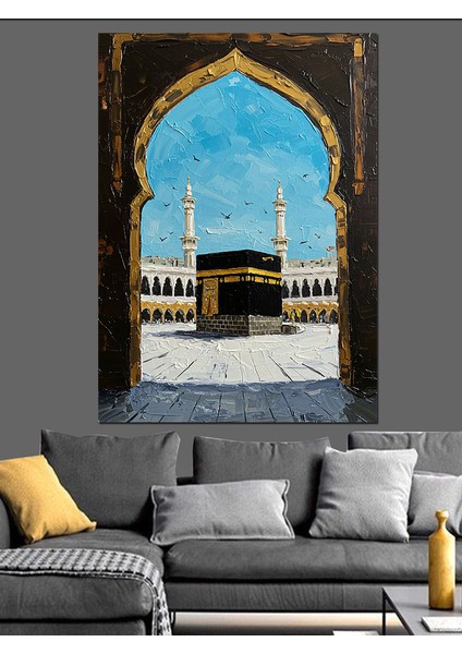 Mekke Kabe Islami Mimari Dekoratif Kanvas - Mdf Ahşap Tablo indirimleri