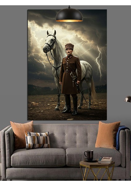 Beyaz Atı ve Asker Dekoratif Kanvas - Mdf Ahşap Tablo modelleri