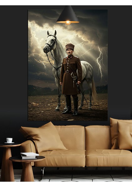 Beyaz Atı ve Asker Dekoratif Kanvas - Mdf Ahşap Tablo indirimleri