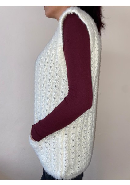 Çift Cepli Bağcıklı Yumoş Yelek