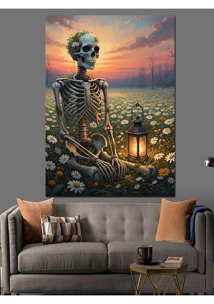 Iskelet Gün Batımı Manzarası Dekoratif Kanvas - Mdf Ahşap Tablo