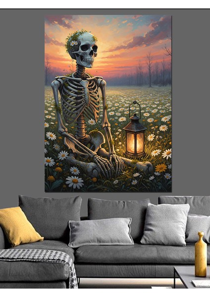 Iskelet Gün Batımı Manzarası Dekoratif Kanvas - Mdf Ahşap Tablo fiyatları