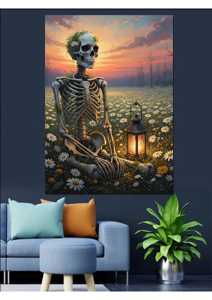 Iskelet Gün Batımı Manzarası Dekoratif Kanvas - Mdf Ahşap Tablo fırsatları