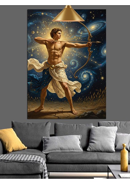 Erkek Yay Burcu Sembolü Dekoratif Kanvas - Mdf Ahşap Tablo modelleri