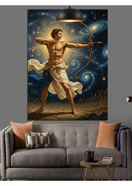 Erkek Yay Burcu Sembolü Dekoratif Kanvas - Mdf Ahşap Tablo indirimleri