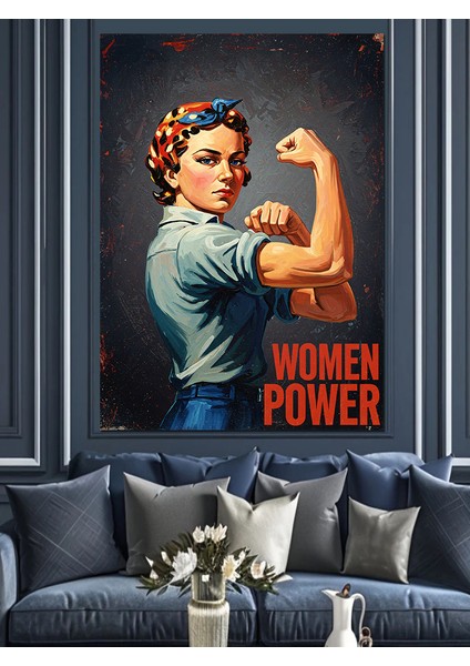Güçlü Kadın Emekçi Afişi Dekoratif Kanvas - Mdf Ahşap Tablo modelleri