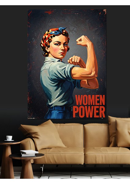 Güçlü Kadın Emekçi Afişi Dekoratif Kanvas - Mdf Ahşap Tablo indirimleri