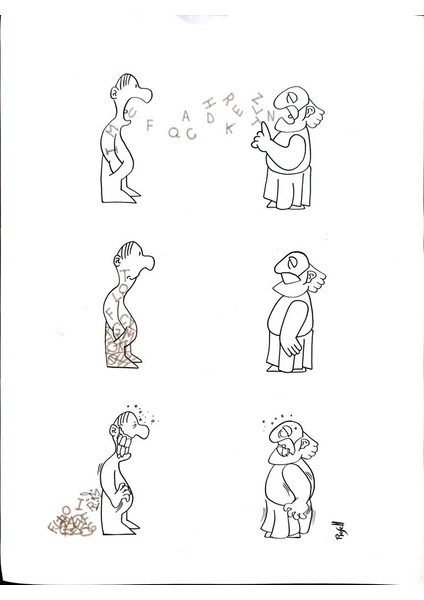 Daniel Rosell Montalban 29X21CM Orijinal Karikatür Tablo modelleri