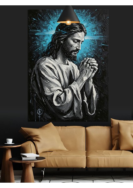 Dua Eden Isa Figürü Dekoratif Kanvas - Mdf Ahşap Tablo fiyatları