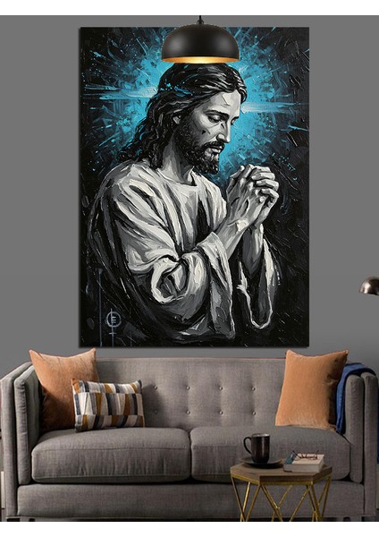 Dua Eden Isa Figürü Dekoratif Kanvas - Mdf Ahşap Tablo indirimleri