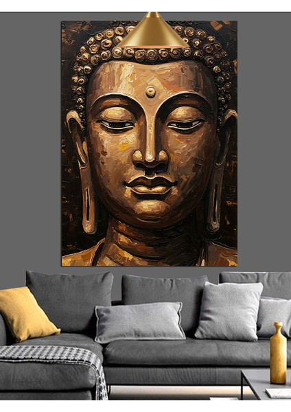 Buda Figürü Meditasyon Huzur Dekoratif Kanvas - Mdf Ahşap Tablo fırsatları