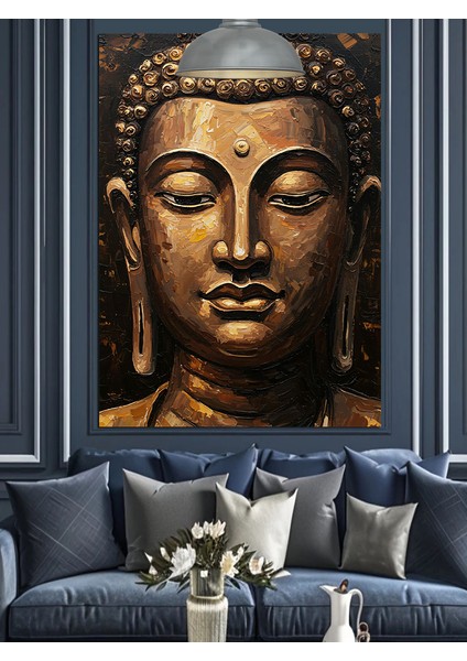 Buda Figürü Meditasyon Huzur Dekoratif Kanvas - Mdf Ahşap Tablo indirimleri