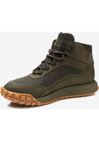 Erkek Haki Hakiki Deri Sneaker Bot 3K1SB00490