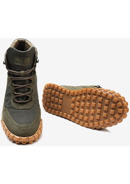 Erkek Haki Hakiki Deri Sneaker Bot 3K1SB00490