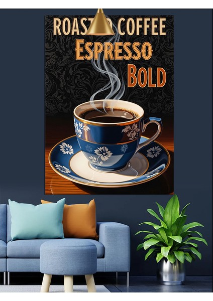 Kavrulmuş Kahve Fincanı Sanatı Dekoratif Kanvas - Mdf Ahşap Tablo fiyatları