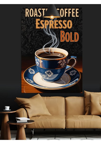 Kavrulmuş Kahve Fincanı Sanatı Dekoratif Kanvas - Mdf Ahşap Tablo modelleri