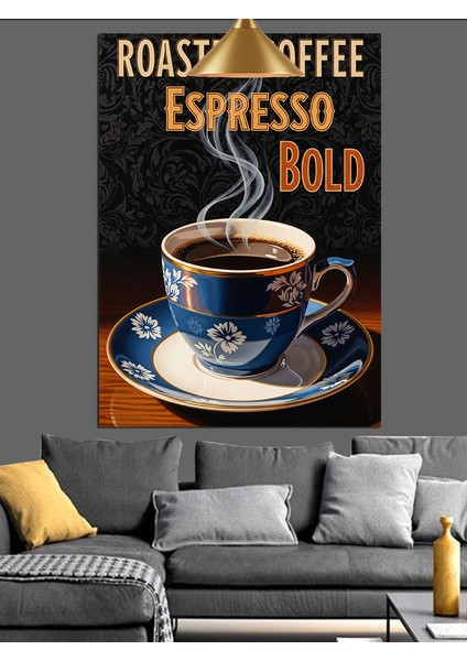 Kavrulmuş Kahve Fincanı Sanatı Dekoratif Kanvas - Mdf Ahşap Tablo fırsatları