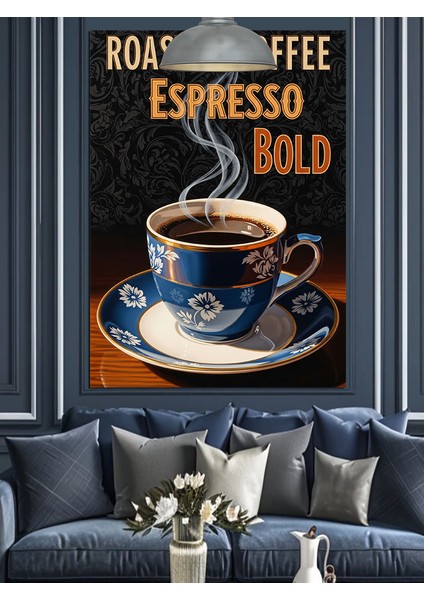 Kavrulmuş Kahve Fincanı Sanatı Dekoratif Kanvas - Mdf Ahşap Tablo indirimleri