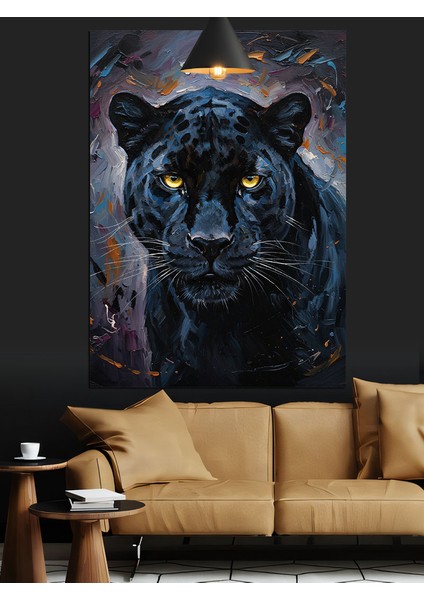 Kara Panter Vahşi Hayvan Dekoratif Kanvas - Mdf Ahşap Tablo modelleri