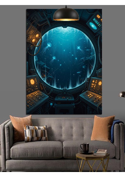 Mavi Işık Küresi Resmi Dekoratif Kanvas - Mdf Ahşap Tablo fiyatları