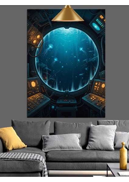 Mavi Işık Küresi Resmi Dekoratif Kanvas - Mdf Ahşap Tablo indirimleri