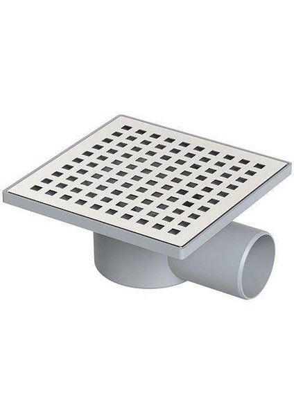 Yer Süzgeci Kare 15X15 cm 70 mm Yandan Çıkışlı